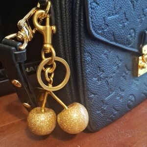 Gold Cherries Bag Charm